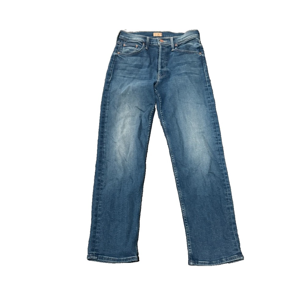 Mother Tomcat Ankle Jeans Size 27 blue Piece by Piece Button Fly High Rise Blue